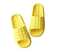 Women's Summer Slippers Soft Sole Indoor Bathroom Sandals Comfortable Couples Hotel Lightweight Breathable (Yellow, 4)
