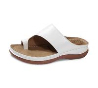 Women's Summer Slippers with Toe Post Design Perfect for Beach and Casual Outings Featuring Comfortable Massage Insole for All Day Wear (White 45)