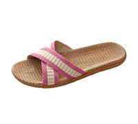 Women's Summer Soft Sole, Beach Shoes for Men and Women, Flat Non-Slip Bathing Shoes, Solid Coloured House Slippers for Indoor Classic Shoes, Bath Slippers, pink, 5 UK