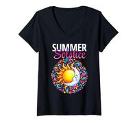 Women's Summer Solstice First Day of Summer Litha Paganism V-Neck T-Shirt