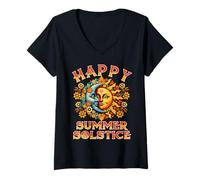 Womens Summer Solstice Litha Midsummer Pagan Happy Summer Solstice V-Neck T-Shirt