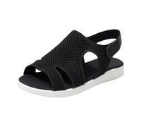 Women's Summer Sports Sandals With Open Toe Comfortable Breathable Knit For Walking And Lightweight 2026 Sports Footwear (Black, 6.5)