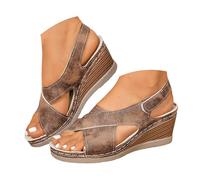 Women's Summer Sports Wedge Sandals Thick Fishmouth Sole Slip on Casual Versatile Comfortable Women's Sandals Suitable for Beach Holidays and Leisure