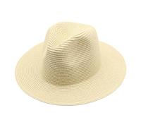 Women's Summer Straw Cowboy Cowgirl Hat Sun Hats Wide Brim Panama Fedora Holiday Summer Beach Accessories Hat UV UPF 50+ Straw Hats Perfect for Beach, Outdoor Activities (Beige, One Size)