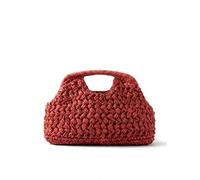 Women's Summer Straw Woven Clutch Bag for Beach Vacation | Straw Tote, Woven Shoulder, Evening Clutch, Beach Purse, Crochet Bag, Kiss Lock, Chain Strap, Top Handle, Vacation Sea