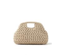 Women's Summer Straw Woven Clutch Bag for Beach Vacation | Straw Tote, Woven Shoulder, Evening Clutch, Beach Purse, Crochet Bag, Kiss Lock, Chain Strap, Top Handle, Vacation Sea