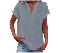 Women's Summer Tank Loose Fit Pleated V Neck Sleeveless Top Curved Hem Flowy Too Fast Apparel (BU1, S)