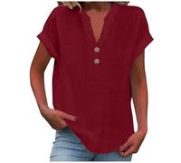Women's Summer Tank Loose Fit Pleated V Neck Sleeveless Top Curved Hem Flowy Too Fast Apparel (RD2, XXXXL)