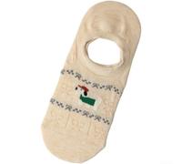 Women's Summer Thin Socks Seamless Anti-Slip Silicone Breathable Polyester Crew Socks with Cute Animal Print Cat Dog Pattern for Daily Casual Wear White Black(A)