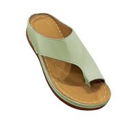 Women's Summer Toe Separator Mules with Wedge Heel Sandals Orthopaedic Sliders Orthopaedic Slippers Outdoor Mules Platform Slide Open Toe Slippers, Green, 7 UK