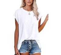 Women's Summer Tops Short Sleeve Plain Basic T Shirts with Pocket Women's Casual T-Shirt Short Sleeve Side Split Tunic Tops Casual Solid Color Summer Loose Fit Tops T-Shirts Basic Simple Tees