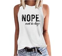 Women's Summer Tops UK Casual Printing Sleeveless Tank Top Round Neck Tees Slim Fit Tunic Off The Should Tank Tops Academic Style T-Shirt for Women Daily Blouse Basic Summer Tees