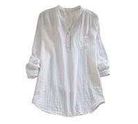 Women's Summer Tops, Womens 3/4 Sleeve Tops 2023 Pleated Front Ladies Chiffon Tops V Neck Swing T-Shirts Summer Tunic Blouse UK Sale Clearance Gym Vest Blouse B-White