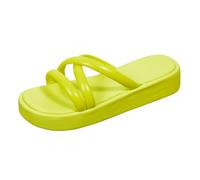 Women's Summer Walking Sandal Slippers Comfortable Slip On Sliders Elegant Summer Sandals for Ladies Indoor Oudoor House Beach Vacation Pool (Yellow, 7)