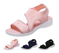 Women's Summer Walking Sandals Solid Colour Mesh Fishmouth LadiesSandals Breathable Flat Sandals For Women Soft Sole Washable Sport Shoes for Park Strolls and City Walking Tours