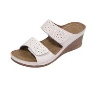 Women's Summer Wedge Sandals, Double Strap Hollow-Out Platform Slides, Comfortable Soft-Sole Non-Slip Beach Slippers
