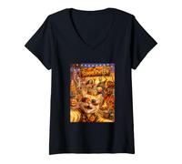Women's Summerween Funny Cat Selfie Beach Summer Party V-Neck T-Shirt