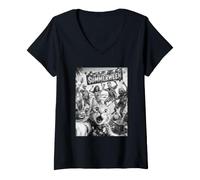 Women's Summerween Funny Cat Selfie Beach Summer Party V-Neck T-Shirt