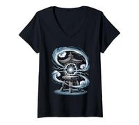 Womens Sumo Wrestler Retro Pop Art Streetwear Japanese Culture V-Neck T-Shirt