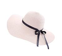 Womens Sun Hat Women Big Brim Hat Sun Floppy Wide Brim Hats Bowknot Folding Beach Cap Counselor Hat (Pink, One Size)