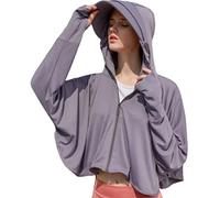 Women's Sun Protective Jacket Full Zip UPF 50+ UV Sun Protection Clothing Lightweight Long Sleeve Hoodie Sun Shirt, Dark Grey, One size