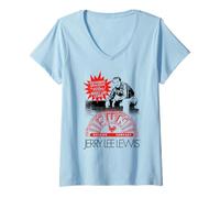 Women's Sun Records X Jerry Lee Lewis The Killer Burst Photo V-Neck T-Shirt