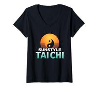Womens Sun Style Tai Chi V-Neck T-Shirt
