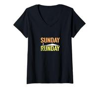 Women's Sunday Runday Trail Running Cardio Training V-Neck T-Shirt