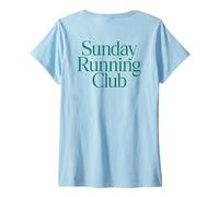 Womens Sunday Running Club X Jogger Jogging Runner Fitness Gym Back V-Neck T-Shirt