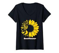 Womens Sunflower Funny Unisex Design for Men Women Tee V-Neck T-Shirt