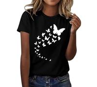 Womens Sunflower Summer T Shirt Plus Size Loose Blouse Tops Girl Short Sleeve Graphic Casual Tees Handstand T Shirts (Z - Womens T Shirts - A-Black, S)