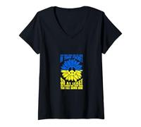 Womens Sunflower Ukraine Peace V-Neck T-Shirt