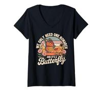 Womens Sunflower We Only Need One Monarch and It’s A Butterfly V-Neck T-Shirt