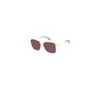 Women's Sunglasses - POLAROID - Square - Gold Metal Frame - Brown Lenses - UV400 Protection