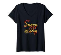 Womens Sunny Days Are Ahead Motivational Inspirational Gift V-Neck T-Shirt