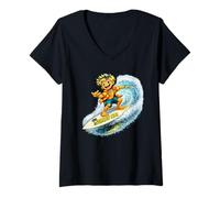 Women's Sunny Kai and His Island Ohana Surfing! V-Neck T-Shirt