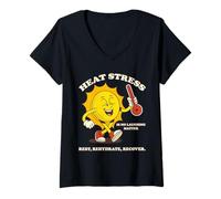 Womens Sunny Safe, Heat Stress is No Laughing Matter V-Neck T-Shirt
