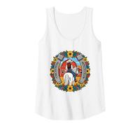 Womens Sunset Horseback Riding Flowers Tank Top