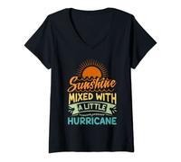 Womens Sunshine Mixed With A Little Hurricane V-Neck T-Shirt