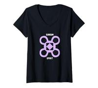 Womens Sunsum Spirit or Soul Gyaman Adinkra V-Neck T-Shirt