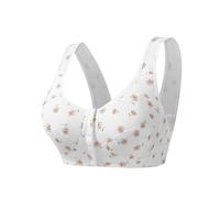Women's Super Push Up Bra Closure Front with Floral Support Bra Against Hanging Chest Tank Top Underwear Non-Slip Soft Padded Bralette Super Firming Bra Seamless Stylish Undershirt, beige, 10