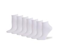 Womens Super Soft Bamboo Ankle Cut Trainer Socks (7 Pairs Multipack) Odour Free, Antibacterial & Breathable. Ideal for Ladies Sports Socks, Athletics, Work & Everyday Socks. UK 4-8 (White)