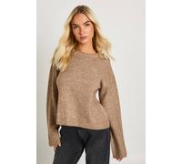 Womens Super Soft Crew Knitted Jumper - Brown - L, Brown