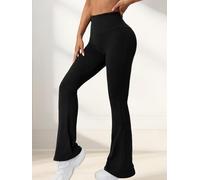 Women's Super Soft High Waisted Flare Pants for Women, Tummy Control No See Through Workout Yoga Running Bell Bottoms