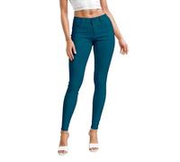 Womens Super Stretch Comfy Skinny Pants P44876SKX Teal 1X