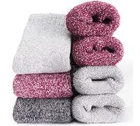 Womens Super Thick Wool Socks Thermal Warm Knitting Ladies Soft Comfort Socks for Winter(Pack of 3-5), Multicolor