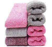 Womens Super Thick Wool Socks Thermal Warm Knitting Ladies Soft Comfort Socks for Winter(Pack of 3-5), Multicolor