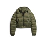 Women's Superdry Fuji Cropped Hooded Puffer Green L