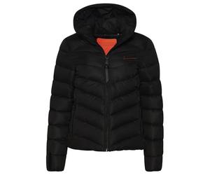 Women's Superdry Hooded Microfiber Puffer Noir S