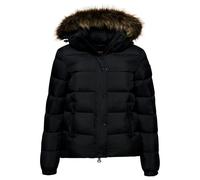 Superdry Faux Fur Puffer Jacket Black L Woman